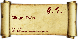 Gönye Iván névjegykártya